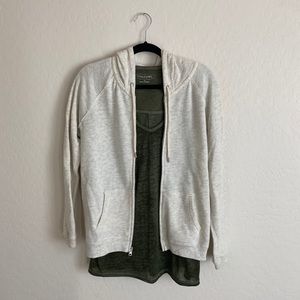 American Eagle cream zip up sweater